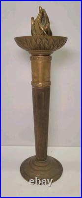 Vintage Solid Brass Candle Holder 1984 Los Angeles Olympic Torch Very Rare