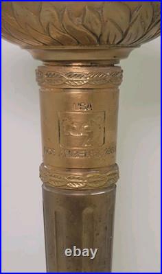 Vintage Solid Brass Candle Holder 1984 Los Angeles Olympic Torch Very Rare