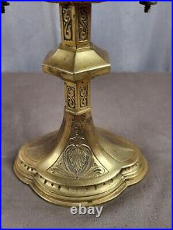 Vintage Solid Brass Feretory Reliquary Pair Very Heavy & Ornate Ultra Rare
