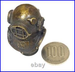 Vintage Tiny 1940s Rolex brass helmet store display very rare