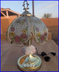 Vintage Touch Lamp 3 settings Glass Brass Marco Polo Nice! Very Rare! Vintage