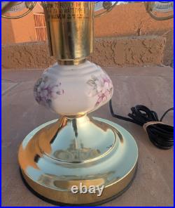 Vintage Touch Lamp 3 settings Glass Brass Marco Polo Nice! Very Rare! Vintage