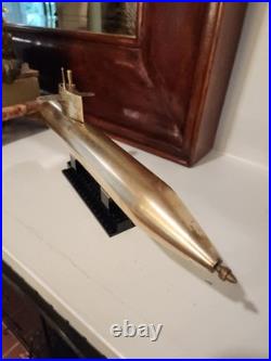 Vintage USS fast attack Submarine solid Brass Modell Very Rare navy memorabilia