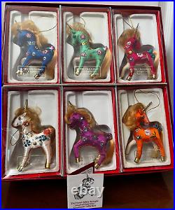 Vintage Unicorn Christmas Ornaments Collectors Club Set of 12 Very RARE Wow