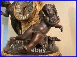Vintage VERY RARE Imperial Marble, Brass, Bronze Clock with Cherubs. Made In Italy