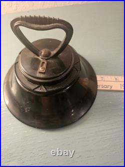 Vintage Very Rare Black Bakelite Thorens Music Box, Bell Shaped WithBrass
