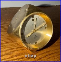 Vintage Very Rare Elgin DICE 8 Day Desk Alarm Clock Swiss 7 Jewels Solid Brass