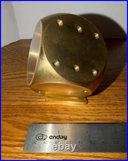 Vintage Very Rare Elgin DICE 8 Day Desk Alarm Clock Swiss 7 Jewels Solid Brass