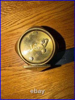 Vintage Very Rare Elgin DICE 8 Day Desk Alarm Clock Swiss 7 Jewels Solid Brass