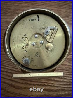 Vintage Very Rare Elgin DICE 8 Day Desk Alarm Clock Swiss 7 Jewels Solid Brass