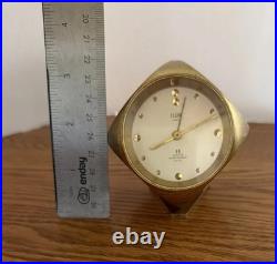 Vintage Very Rare Elgin DICE 8 Day Desk Alarm Clock Swiss 7 Jewels Solid Brass