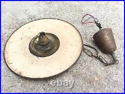 Vintage Very Rare Iron-Brass Porcelain Painted Disc Electric Lamp