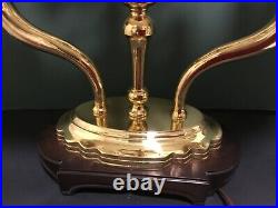 Vintage Very Rare Kaiser Kuhn Double Brass Candelabra Table Lamp