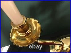 Vintage Very Rare Kaiser Kuhn Double Brass Candelabra Table Lamp
