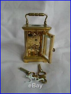 Vintage Very Rare L'epee Sub-miniature Carriage Clock In Gd Working Order +keys