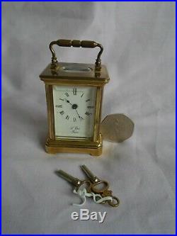 Vintage Very Rare L'epee Sub-miniature Carriage Clock In Gd Working Order +keys