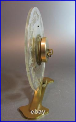 Vintage Very Rare Lancel Paris France Zodiac Brass Tested Working Desk Clock