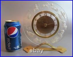 Vintage Very Rare Lancel Paris France Zodiac Brass Tested Working Desk Clock