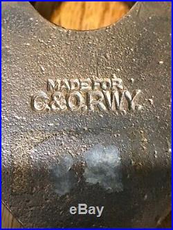Vintage Very Rare brass heart shaped C&O Railway Lock With Very Rare Key Too