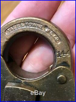 Vintage Very Rare brass heart shaped C&O Railway Lock With Very Rare Key Too