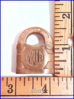 Vintage Very Small Yale & Towne Rare Brass Padlock + Large Lock Both With Trefoil