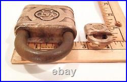 Vintage Very Small Yale & Towne Rare Brass Padlock + Large Lock Both With Trefoil