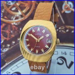 Vintage Watch Vostok 2414 Red Dial Very Rare Wristwatch USSR Wostok Gold Plated