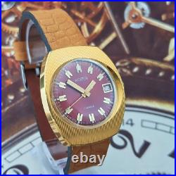 Vintage Watch Vostok 2414 Red Dial Very Rare Wristwatch USSR Wostok Gold Plated