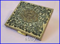 Vintage Zardozi Embellished Brass Cigarette Case with Internal Clip -Very Rare