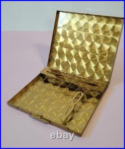 Vintage Zardozi Embellished Brass Cigarette Case with Internal Clip -Very Rare