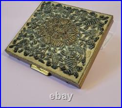 Vintage Zardozi Embellished Brass Cigarette Case with Internal Clip -Very Rare