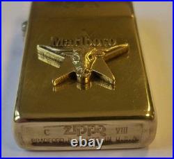 Vintage Zippo 1992 Marlboro Longhorn Star Brass Lighter NEW! VERY RARE