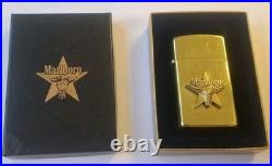 Vintage Zippo 1992 Marlboro Longhorn Star Brass Lighter NEW! VERY RARE