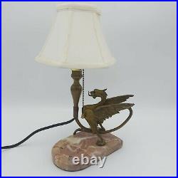 Vintage and Very Rare Griffon Table Lamp Marble Ashtray Base-Very Unique! 13