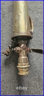 Vintage pyrene solid brass foam making firefighting hose branch pipe very rare