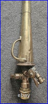 Vintage pyrene solid brass foam making firefighting hose branch pipe very rare