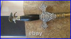 Vintage sword knights of columbus brass eagle head, very rare great condition
