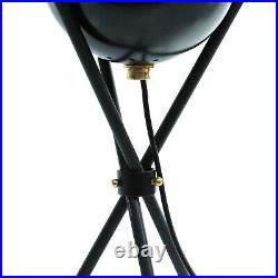 Vintage very rare 1950s Esperia Italy tripod metal brass glass table lamp