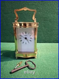 Vintage very rare Swiss made Angelus mid 50s windup brass carriage clock working