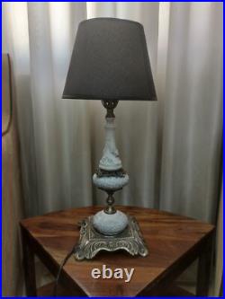 Vintage very rare ceramic and brass table lamp