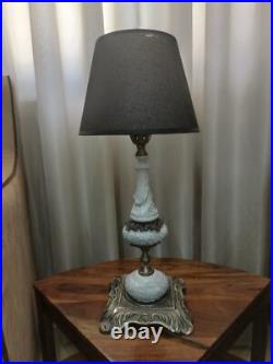 Vintage very rare ceramic and brass table lamp