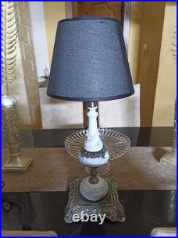 Vintage very rare ceramic and brass table lamp
