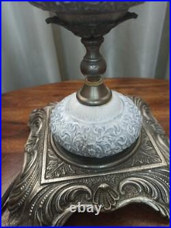 Vintage very rare ceramic and brass table lamp