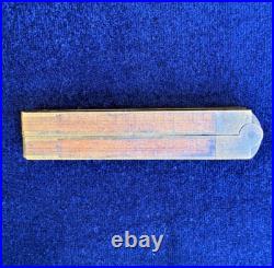 Vintage wood brass Very Rare Stanley No. 3 Folding 12 Ruler