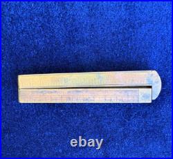 Vintage wood brass Very Rare Stanley No. 3 Folding 12 Ruler