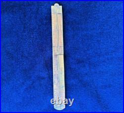 Vintage wood brass Very Rare Stanley No. 3 Folding 12 Ruler