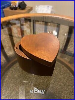 Virginia Metalcrafters Very Rare 1990s Wooden Heart Box Has Mark