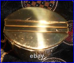 Vtg 1950s or 60s compact box purse brass abalone inlay very rare VG++