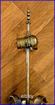 Vtg Chapman Solid Brass Spiral Column Table Lamp Marble Base Very Rare EUC