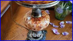 Vtg Fenton Victorian Vasa Murrhina Autumn Orange/tortoise Shell Lamp. Very Rare